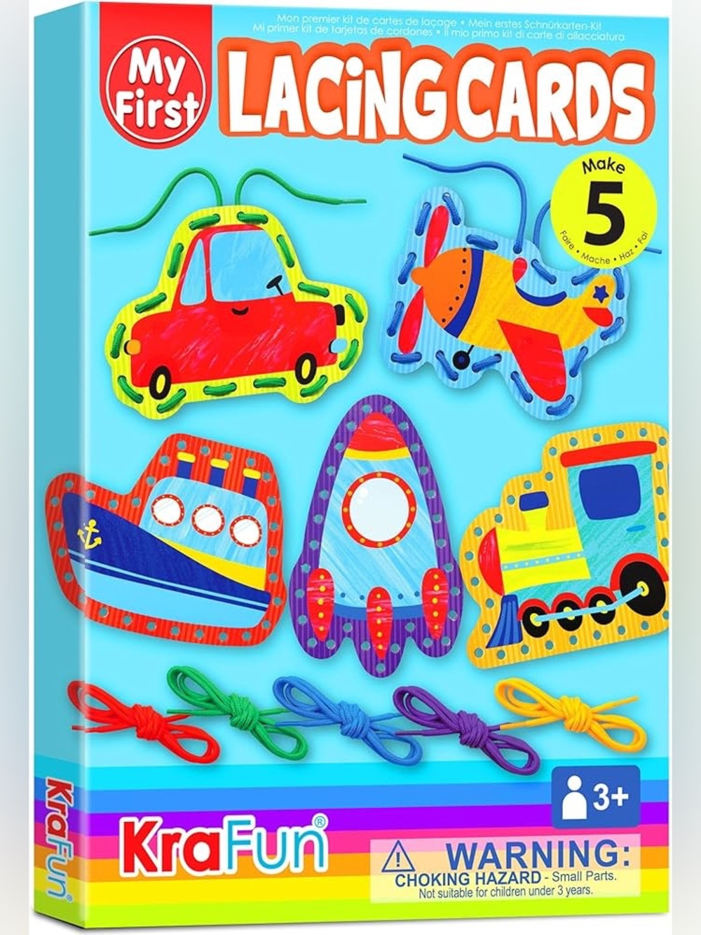 Set vehicle transportation lacing cards fine motor toy preschool toddler